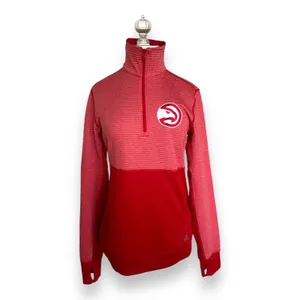 Adidas Womens Quarter Zip Pullover‎ Sz M Climalite 2-Tone Red Atlanta Hawks NBA thumbnail 2