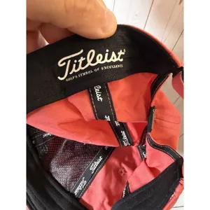 Titleist Golf Hat Cap Coral Adult Adjustable Unisex‎ 100% Cotton Small Logo Euc thumbnail 8