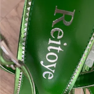 Christmas green t strap stiletto heels size 9 shiny thumbnail 6