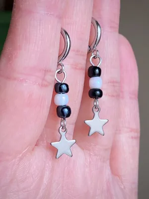 Handmade grunge fairy whimsical y2k star dangle earrings⭐️ thumbnail 2