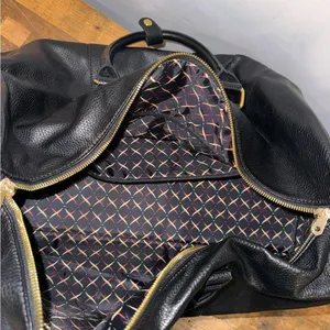 Packs Project Black & Gold Faux Leather Duffle Bag thumbnail 6