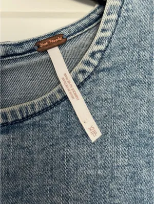 Free people charlotte denim romper thumbnail 3
