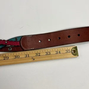 Fossil Leather Braided StuddedTricolor Boho Western Belt Size 32-36 thumbnail 7