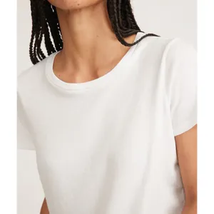Marine Layer Short Sleeve Crew T-Shirt Women’s Sz M Solid White Cotton USA Made thumbnail 9
