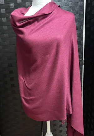 Wine Burgandy Pashmina Shawl Wrap Scarf Wedding Bridesmaid Evening Dress Elegant thumbnail 1