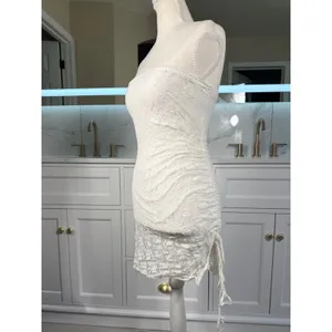 ace Tube Dress Womens Small White Ruched Strapless Bodycon Mini thumbnail 10