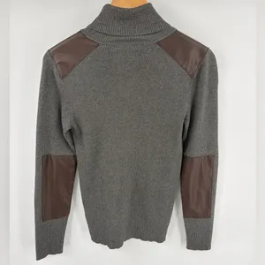 Lauren Ralph Lauren women’s faux leather trim ribbed turtleneck pullover size L thumbnail 4
