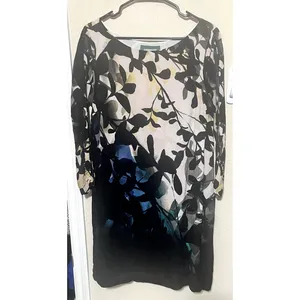 Maeve Anthropologie Shift Dress Womens sz M Shaded Garden long sleeve‎ black thumbnail 3