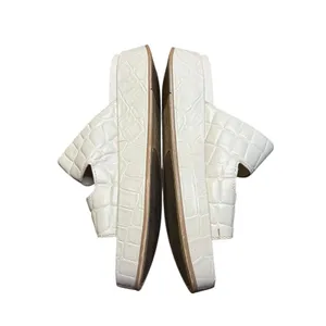 27 Edit Shoes Womens Size 7.5 White Leather Marcela Slide Sandals Wedge Platform thumbnail 5