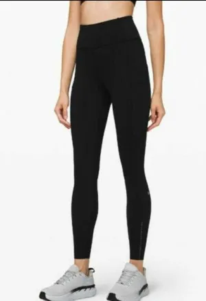 Lululemon Lead The Pack Reflective Tight 28" Black Running Leggings Size 4 thumbnail 1