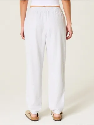 Hollister Light Heather Grey Fleece Joggers thumbnail 2