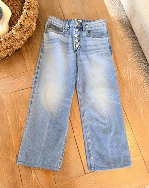 A.L.C. Wide Leg Button Fly Jeans Women's‎ Light Blue Wash Size 2 thumbnail 1