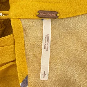 Free People‎ Say You Love Me Yellow Floral Mock Neck Keyhole Wrap Blouse Small thumbnail 9
