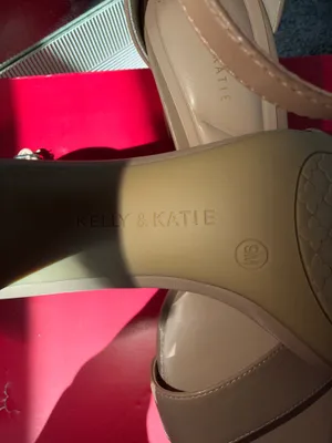 Kelly & Katie Nude/Tan Strappy Block-Heel thumbnail 3