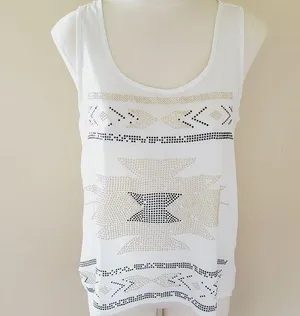 Lipstick embellished aztec design tanknsize medium thumbnail 1