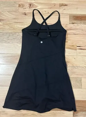 Zella Womens Tennis Dress Black Stretch Scoop Neck Spaghetti Strap Solid XS New thumbnail 7