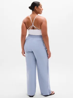 New Athleta 8 Brookly Mid Rise Wide Leg Pant Storm Grey Size 8 Regular thumbnail 5