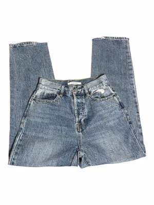 PacSun Women's Distressed Boyfriend Jeans in Light Blue Denim thumbnail 3