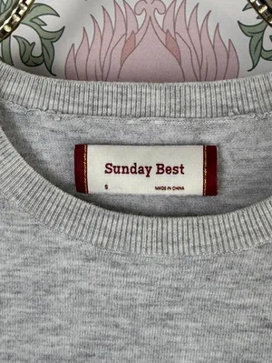 Sunday Best by Aritzia Light Gray Knit Sweater with Button Detail - Size - Small thumbnail 8