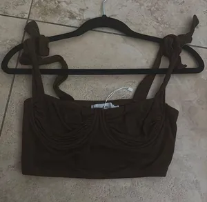 Brown Adika cropped corset top thumbnail 2