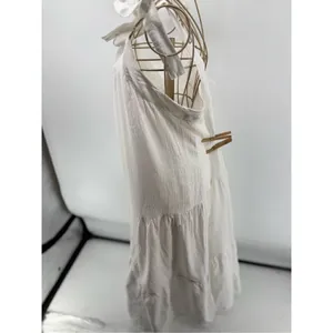 Haute Hippie Style White Bow Tie Strap Long Dress Boho Women’s XL thumbnail 8