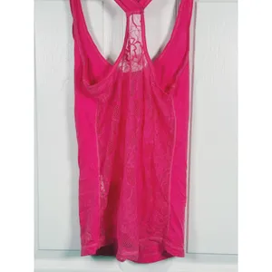 Vintage Y2K Abercrombie & Fitch Chain Cowl Neck Tank Top Size XS Pink Lace Bratz thumbnail 6