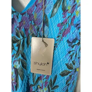 Shyloh Made in Italy Blue Gauzy Gauze Floral Sleeveless Flowy One Size NEW thumbnail 2