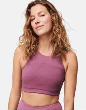 Outdoor Voices TechSweat™ Sports Bra Crop Top in Mulberry XS thumbnail 1