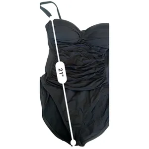 La Blanca Women's One Piece Swimsuit Black Strapless Halter Ruched Size 12 thumbnail 10