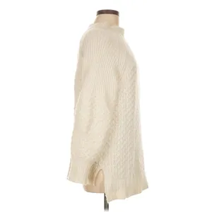 By Anthropologie Ivory Alpaca Blend Textured Mock Neck Sweater Size M thumbnail 2