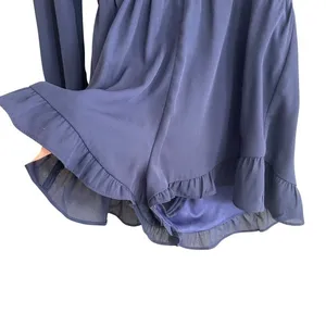 Show Me Your Mumu Rocky Romper Navy Blue Long Sleeve Ruffle Hem‎ Medium MF5-04 thumbnail 6