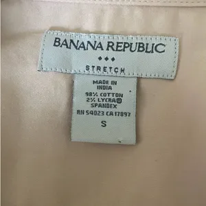 Banana Republic Top Women‎ S Gold Collar V-Neck Long Flared Sleeve Button Up thumbnail 2