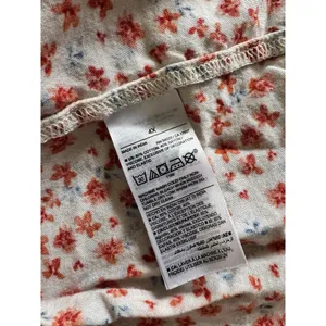 Old Navy Red Floral Smocked Square Neck Blouse Size 4X Peasant thumbnail 8