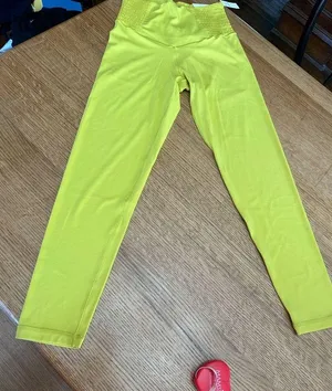 Aerie OFFLINE By Real Me Smocked Legging size medium chartreuse thumbnail 7