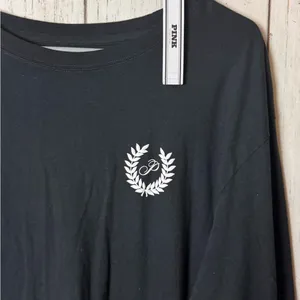 PINK Victoria's Secret Black Long Sleeve Graphic Style Shirt Sz L NWT thumbnail 9