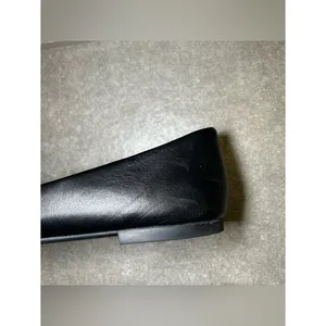 Tory Burch Black Leather Gold Logo Slip On Ballet Flats Women’s Shoe Size 8 thumbnail 9