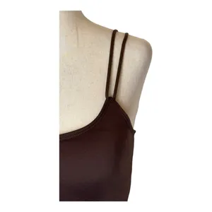 Moussy Vintage Tank Top Women XS Brown Asymmetric Strap Cut‎ Off Camisole Cami thumbnail 7