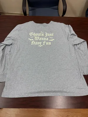 PINK Victoria’s Secret Grey Halloween Campus Long Sleeve Shirt Size X-Large thumbnail 3