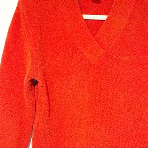 PRANA Red‎ Breathe Chenille Knit V Neck Sweater Size Medium thumbnail 2
