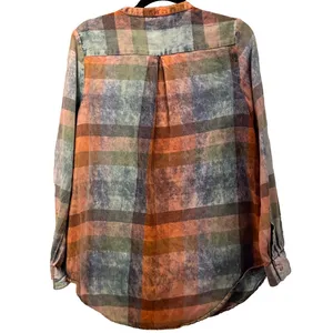 Isabella Sinclair Tunic Top Small‎ Plaid Grunge Popover Orange thumbnail 2
