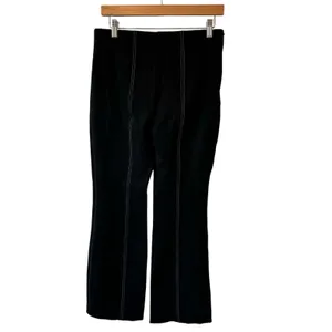Anthropologie Essential Cropped Flare Boho Stretch Classic Viscose Gold Seam S thumbnail 2