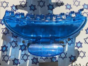NWT Blue Star of David Hair Claw Clips Set Hanukkah Jewish Holiday Glitter thumbnail 2