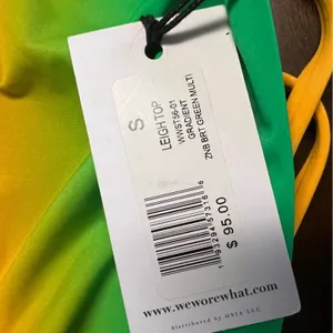 NWT WeWoreWhat Leigh Top Gradient ZNB Bright Green Multi Small thumbnail 4