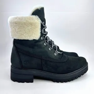 Timberland Courmayeur Valley Black Leather Lace Up Ankle Boots US 9 A1RPD Winter thumbnail 4