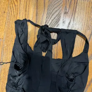aemi + co maxi satin black dress thumbnail 6