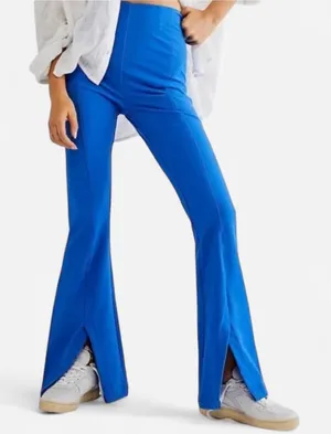 Free People Y2K Indie Flare Slit Pants Blue Violet Size XS thumbnail 1