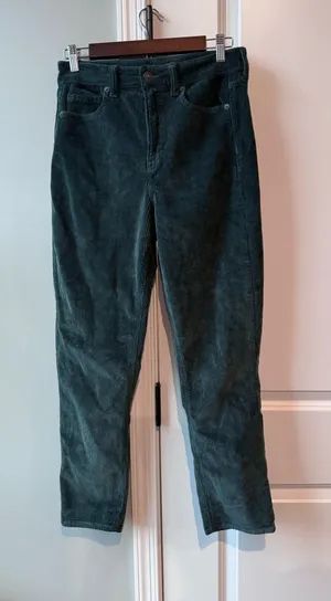 American Eagle Outfitters Dark Green Corduroy Mom Jeans thumbnail 1