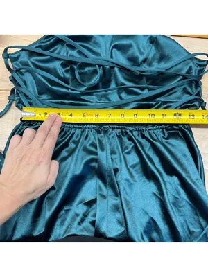 Privy Strappy Back Fit & Flare Mini Dress Size Medium Coquette Jewel Tone Green thumbnail 10