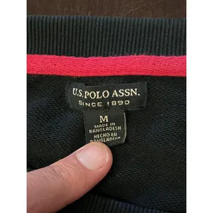 U.S. Polo Assn Sweatshirt Womens Medium Navy Rainbow Stripe Fleece Pullover thumbnail 7