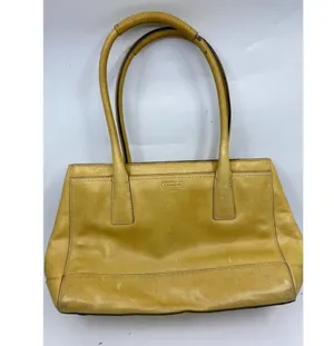 COACH Medium/ Large Leather Gold Shoulder Bag thumbnail 6